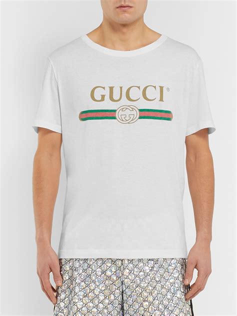 gucci vintage logo short-sleeve jersey t-shirt|Men's White Logo.